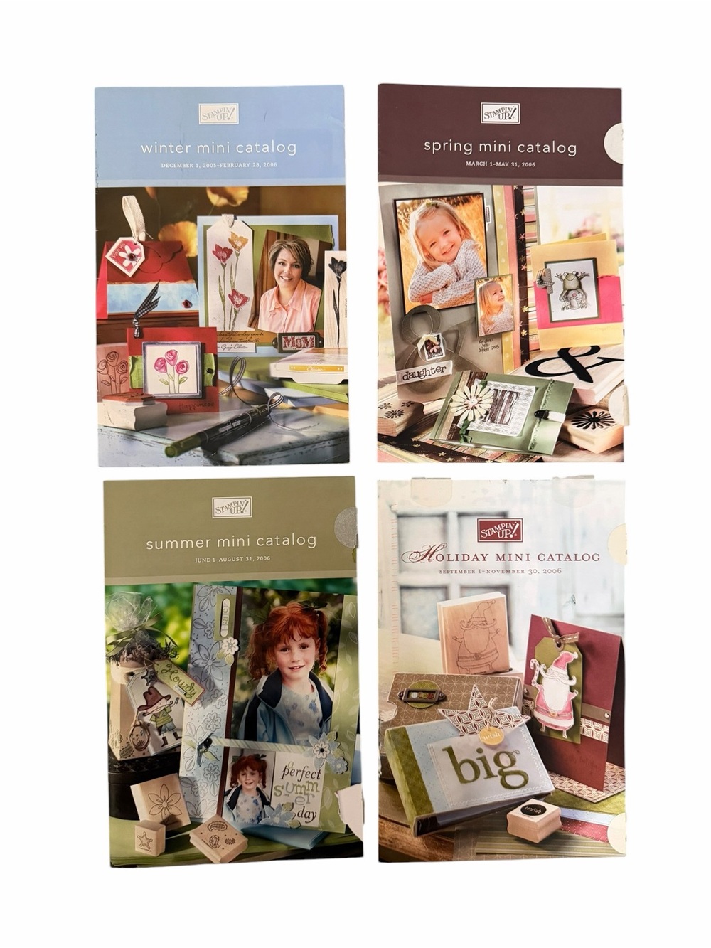 Vintage Lot of 4 Stampin' Up! Mini Holiday & Seasons Catalogs from 2006